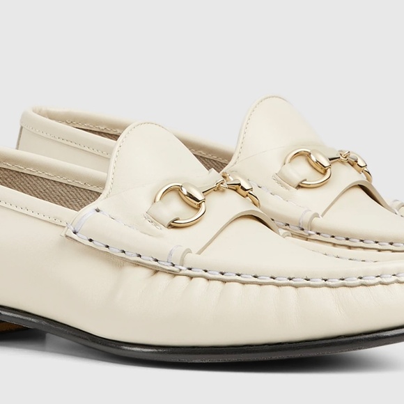 GUCCI WOMEN'S HORSEBIT 1953 LOAFER. SIZE: 37 1/2 EU ( 7 US). WHITE LEATHER - Picture 6 of 11